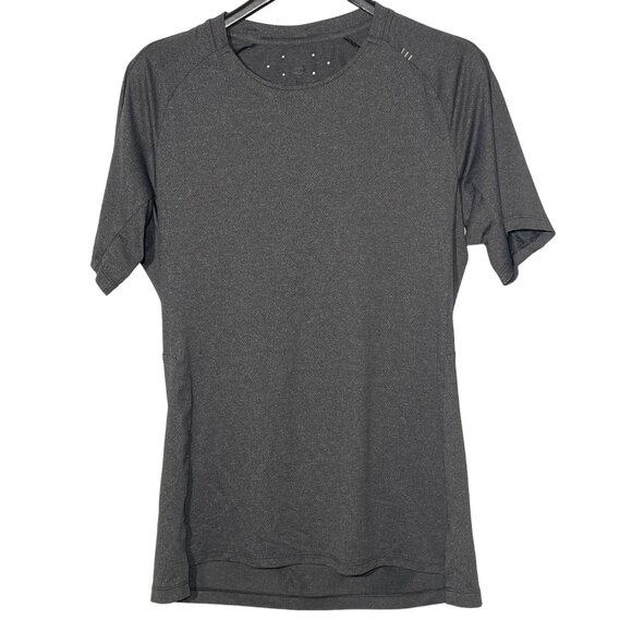 Lululemon Men's Textured Training Laser Cut Eyelet T-Shirt Gray Sz MED (APPROX) - Picture 1 of 6